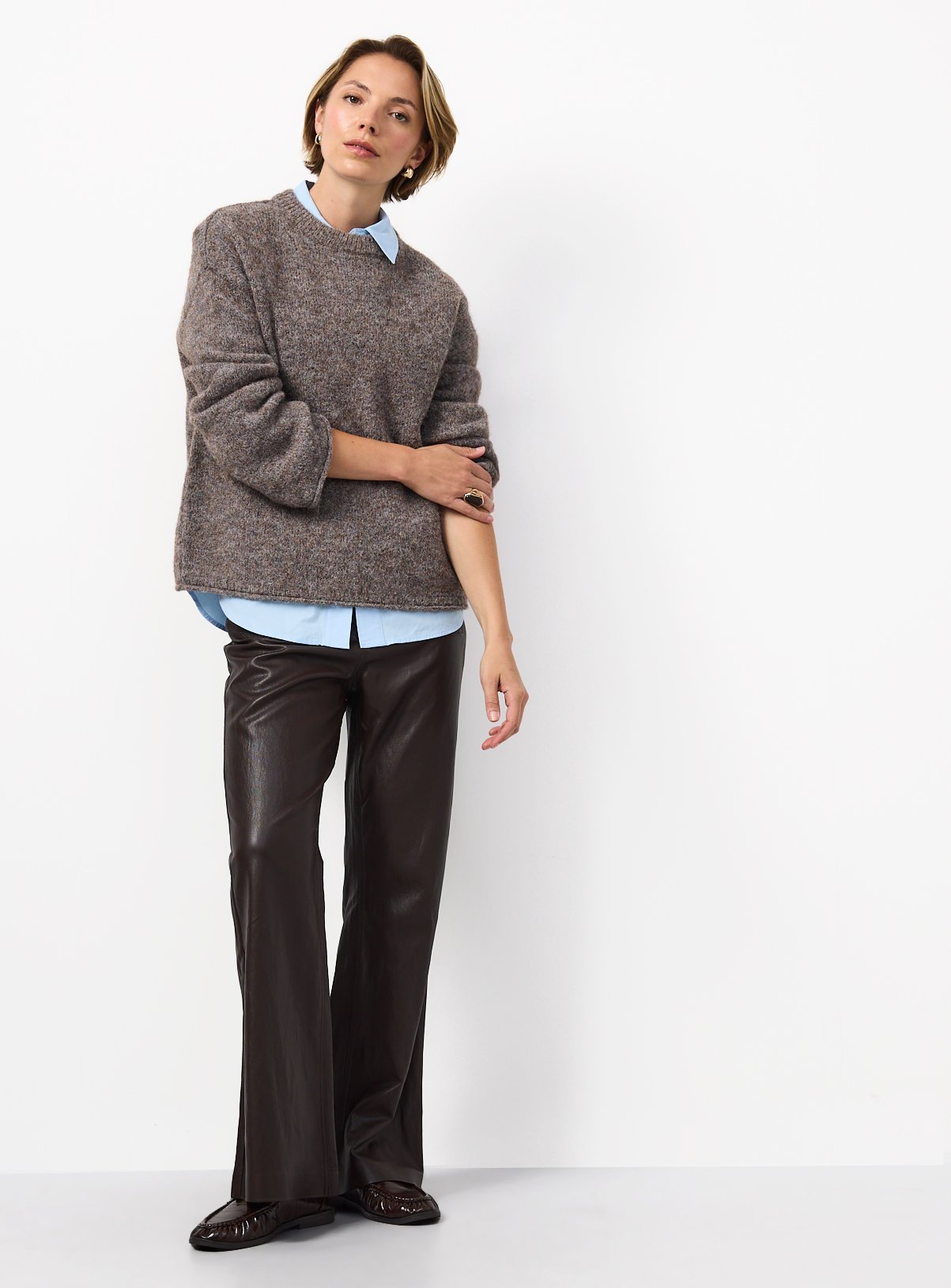 Brown Flared Pu Patch Pocket Trousers 20 - Image 2 thumbnail
