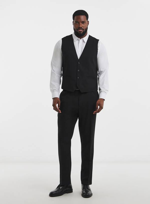 JACAMO James Regular Fit Stretch Waistcoat Black 48R