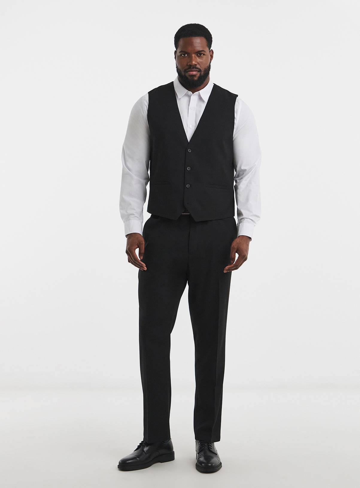 JACAMO James Regular Fit Stretch Waistcoat Black 42R - Image 2