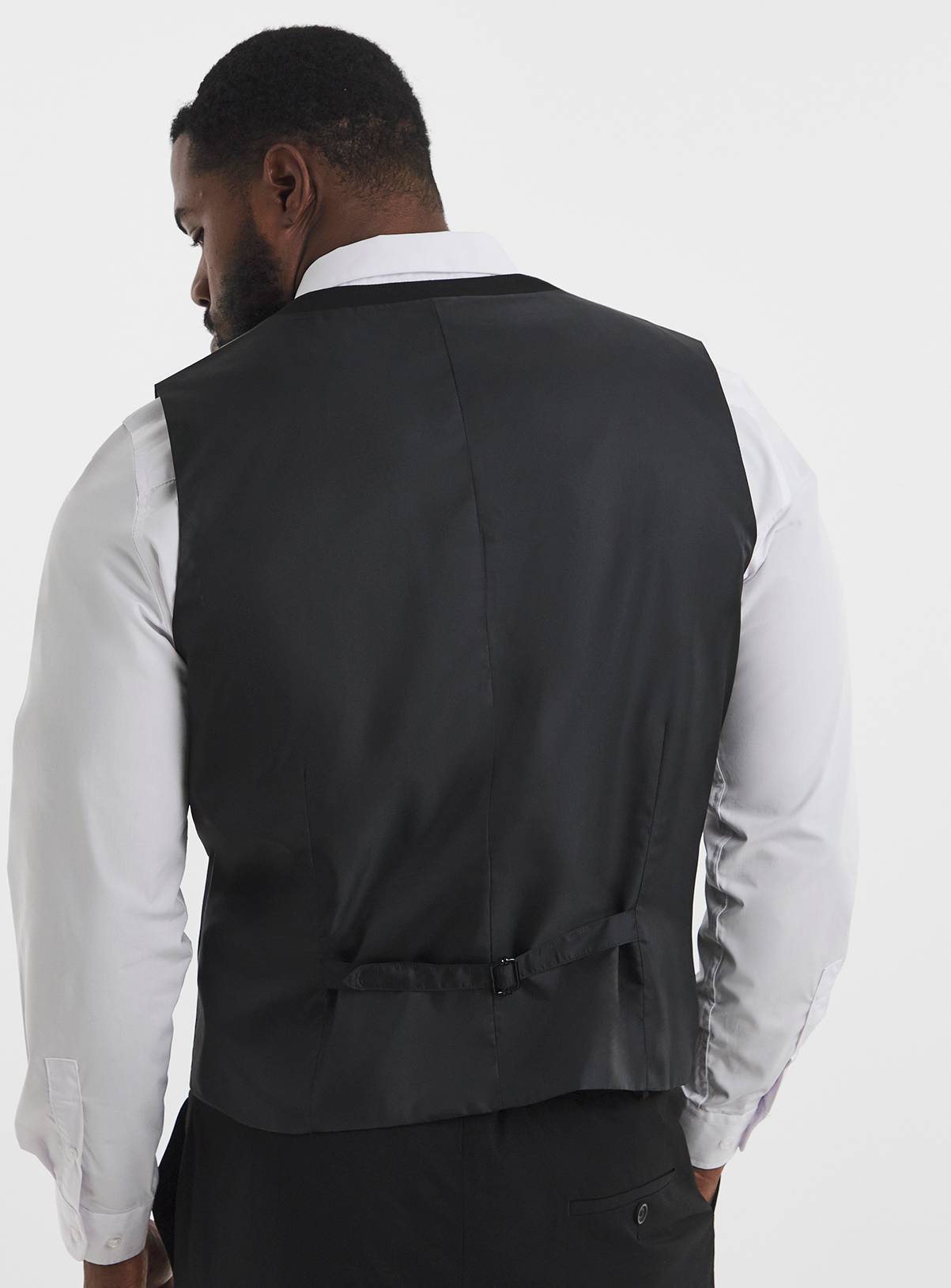 JACAMO James Regular Fit Stretch Waistcoat Black 42R - Image 3