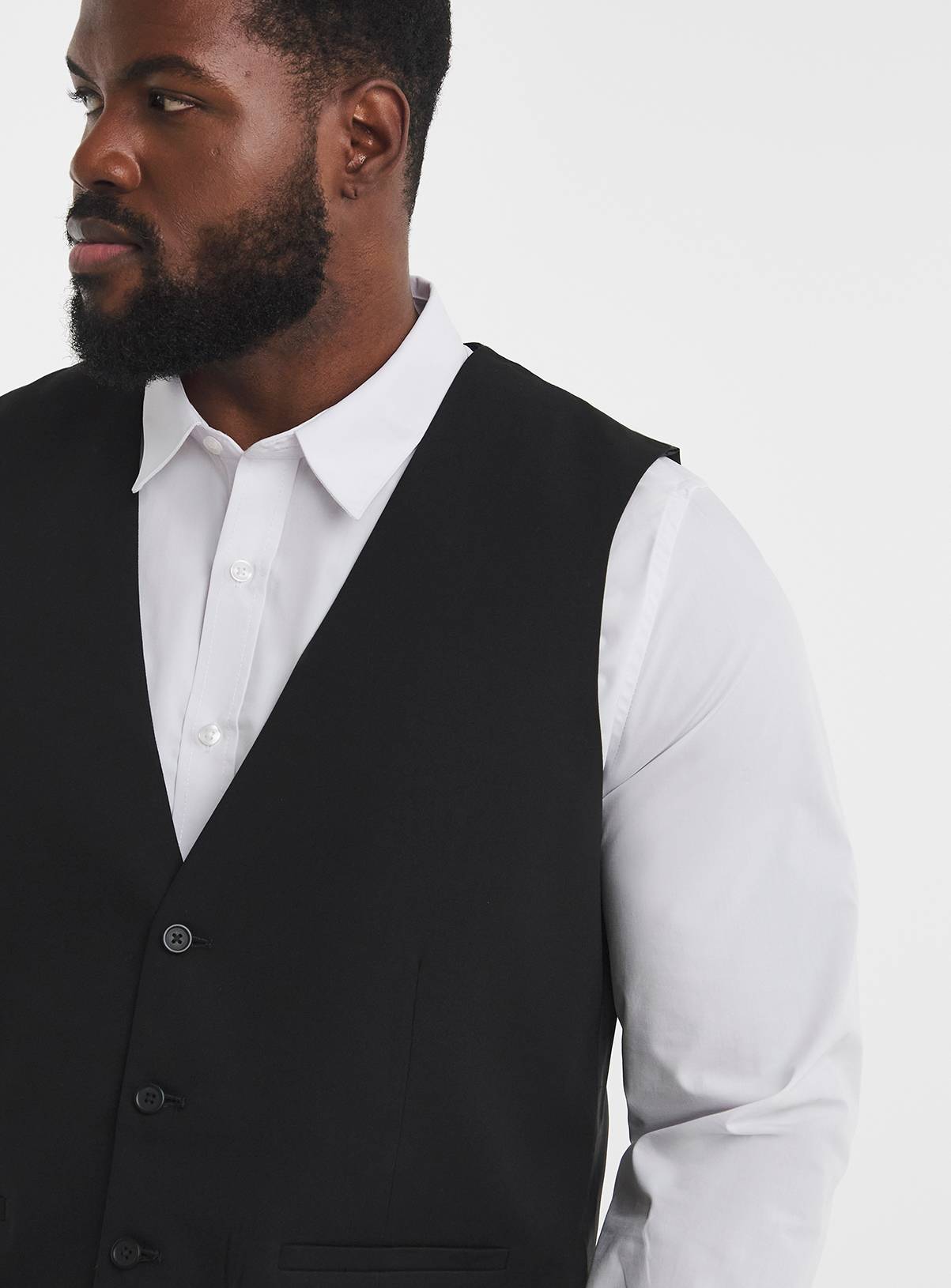 JACAMO James Regular Fit Stretch Waistcoat Black 42R - Image 4