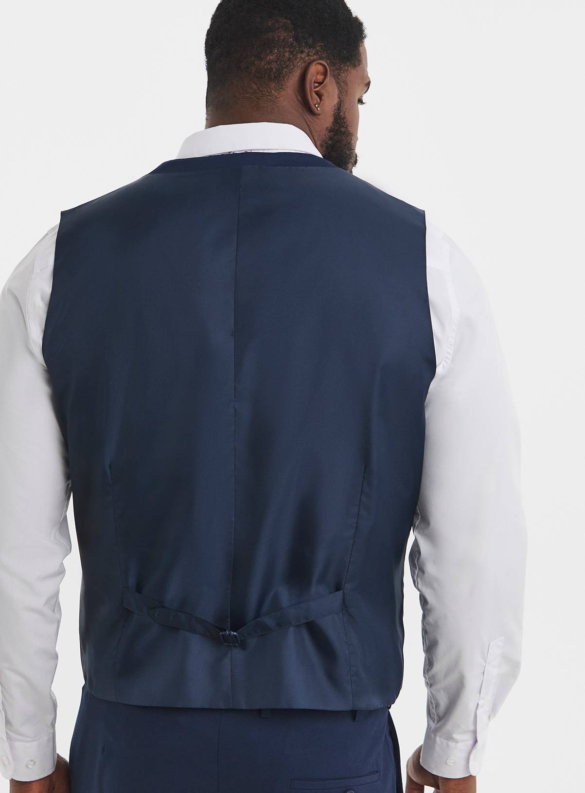 JACAMO James Regular Fit Stretch Waistcoat Navy 58R - Image 3