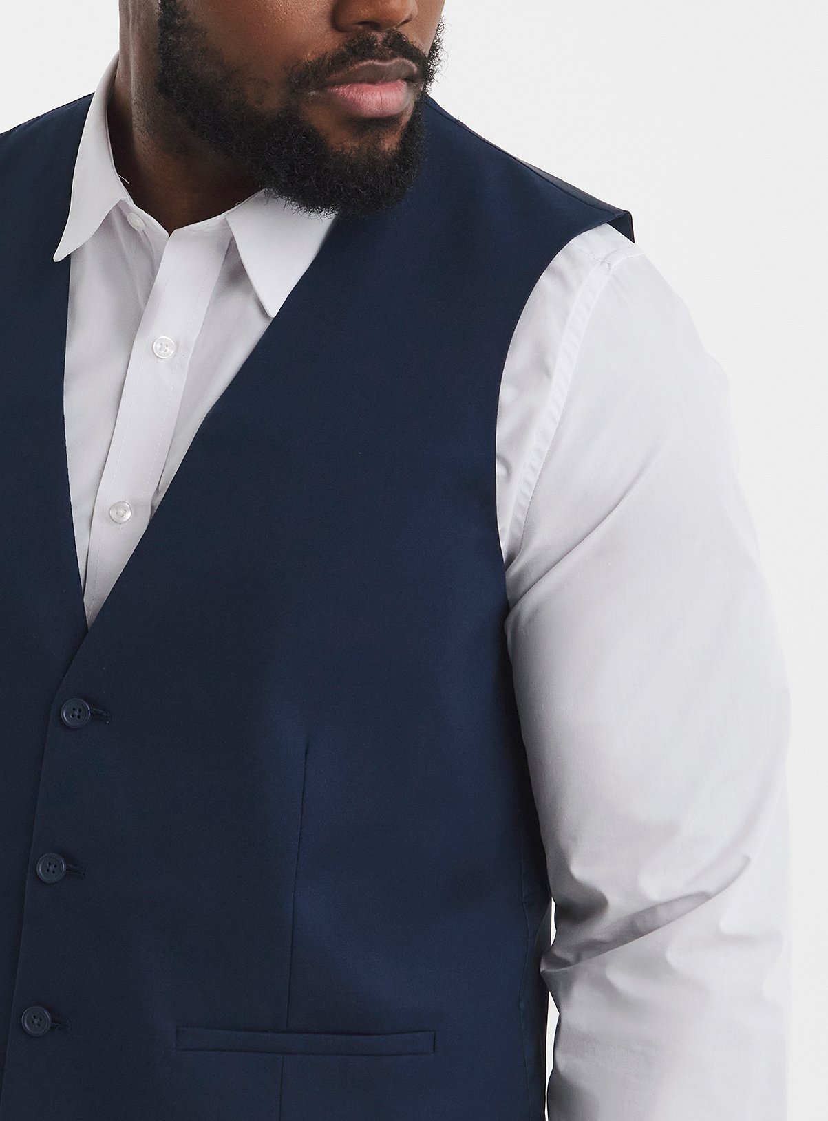JACAMO James Regular Fit Stretch Waistcoat Navy 58R - Image 4 thumbnail