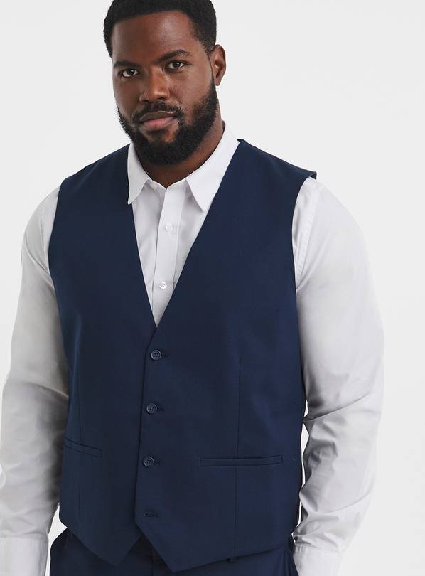 JACAMO James Regular Fit Stretch Waistcoat Navy 40R