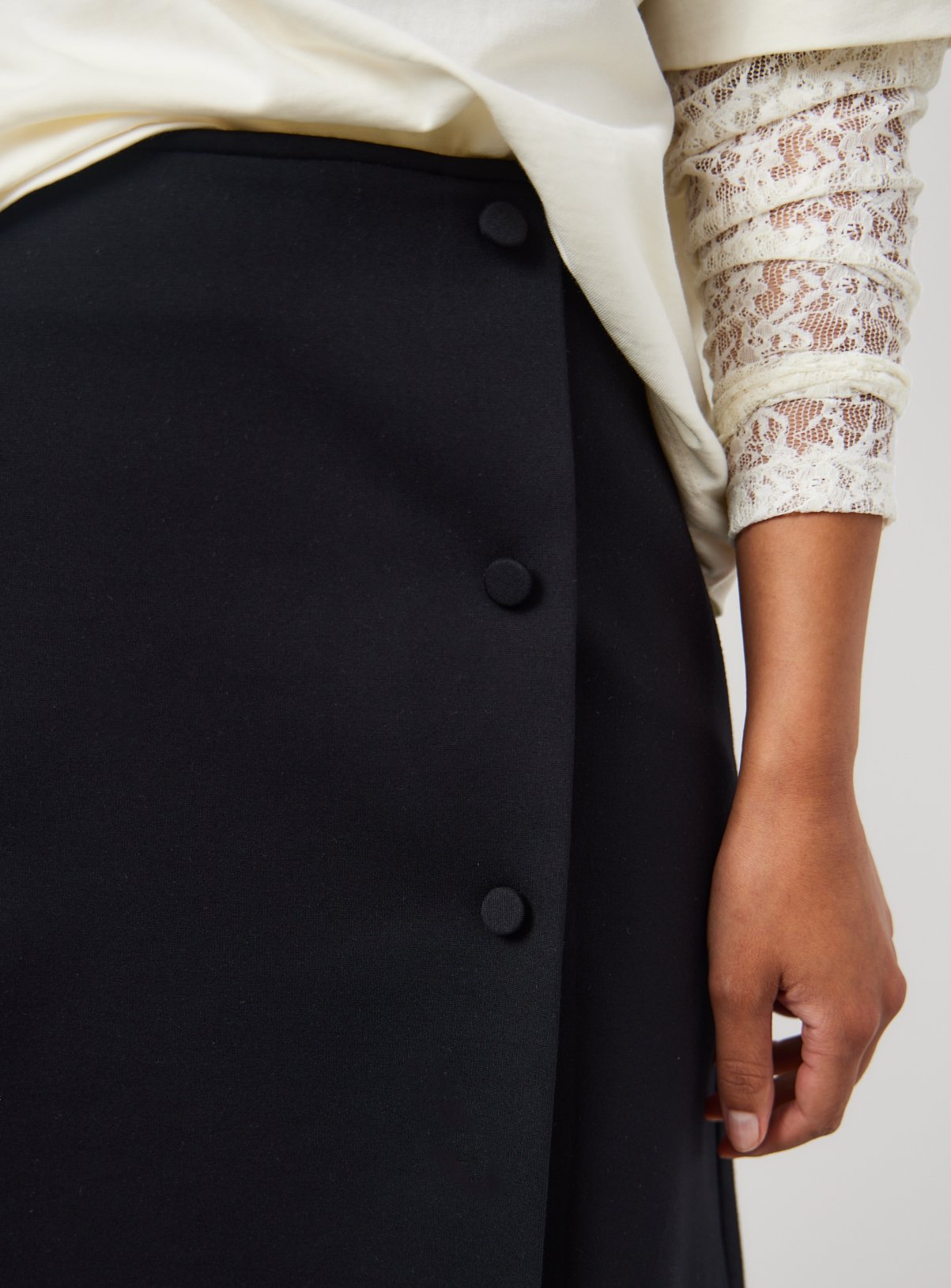 Black Wrap Front Mini Skirt 12 - Image 3 thumbnail