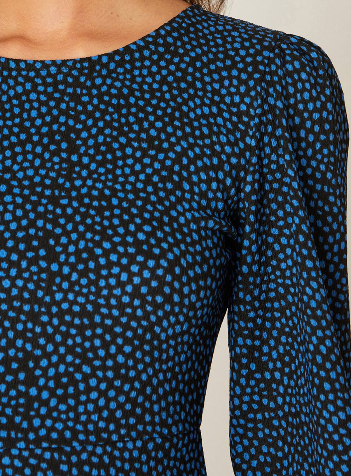 DOROTHY PERKINS Petite Blue Spot Printed Mini Dress 14 - Image 4