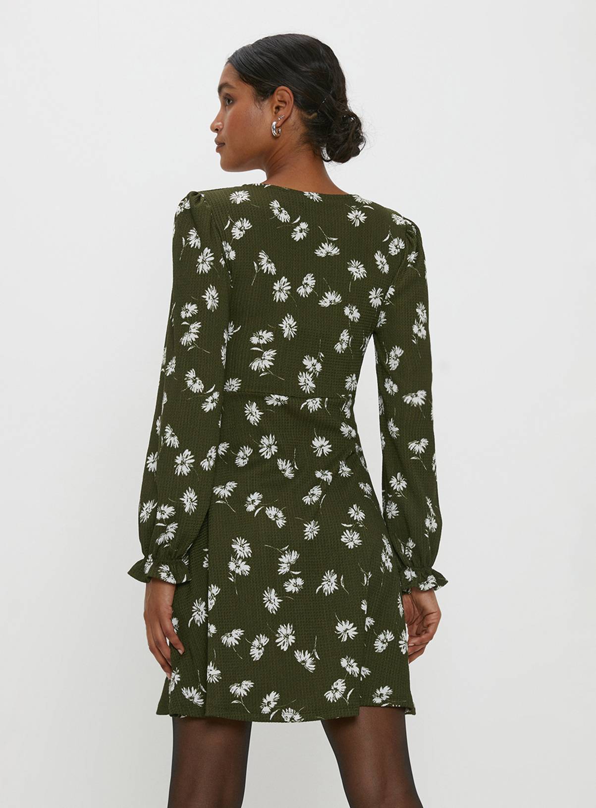 DOROTHY PERKINS Khaki Floral Mini Dress 18 - Image 3
