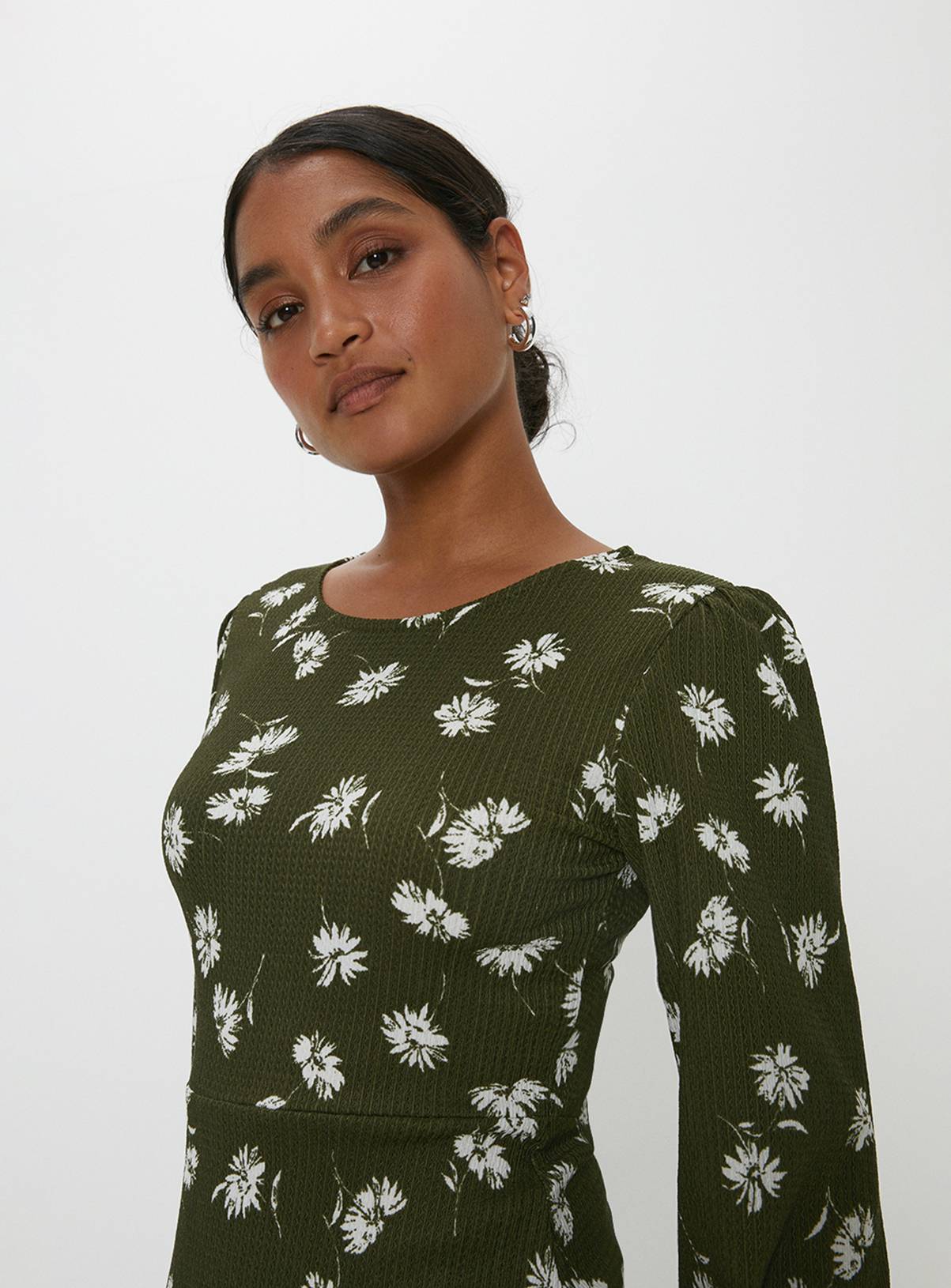 DOROTHY PERKINS Khaki Floral Mini Dress 18 - Image 4