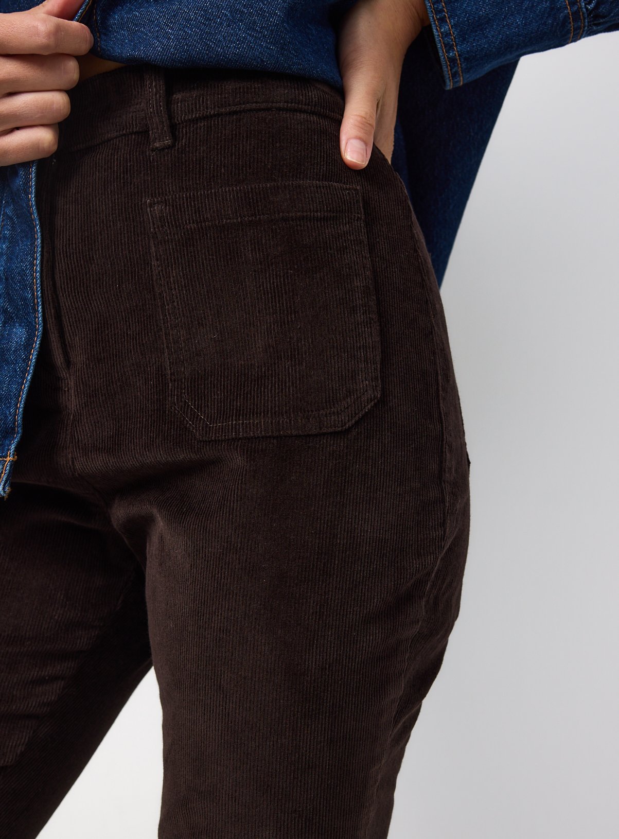 Brown Patch Pocket Flare Corduroy Trousers 10 - Image 2 thumbnail