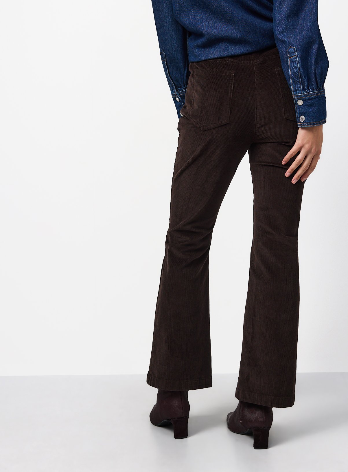Brown Patch Pocket Flare Corduroy Trousers 14 - Image 4 thumbnail