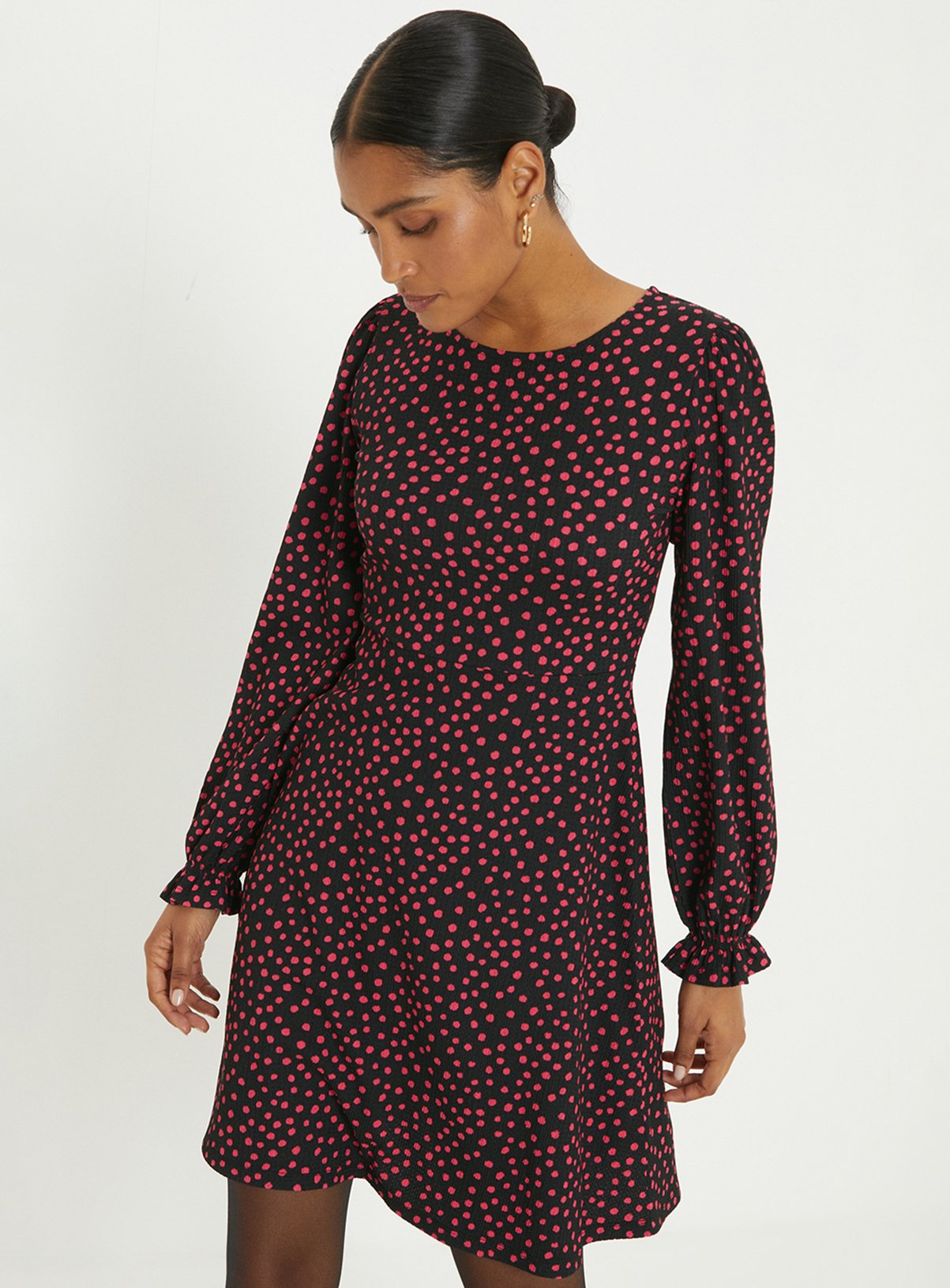 DOROTHY PERKINS Pink Spot Mini Dress 16 - Image 1 thumbnail
