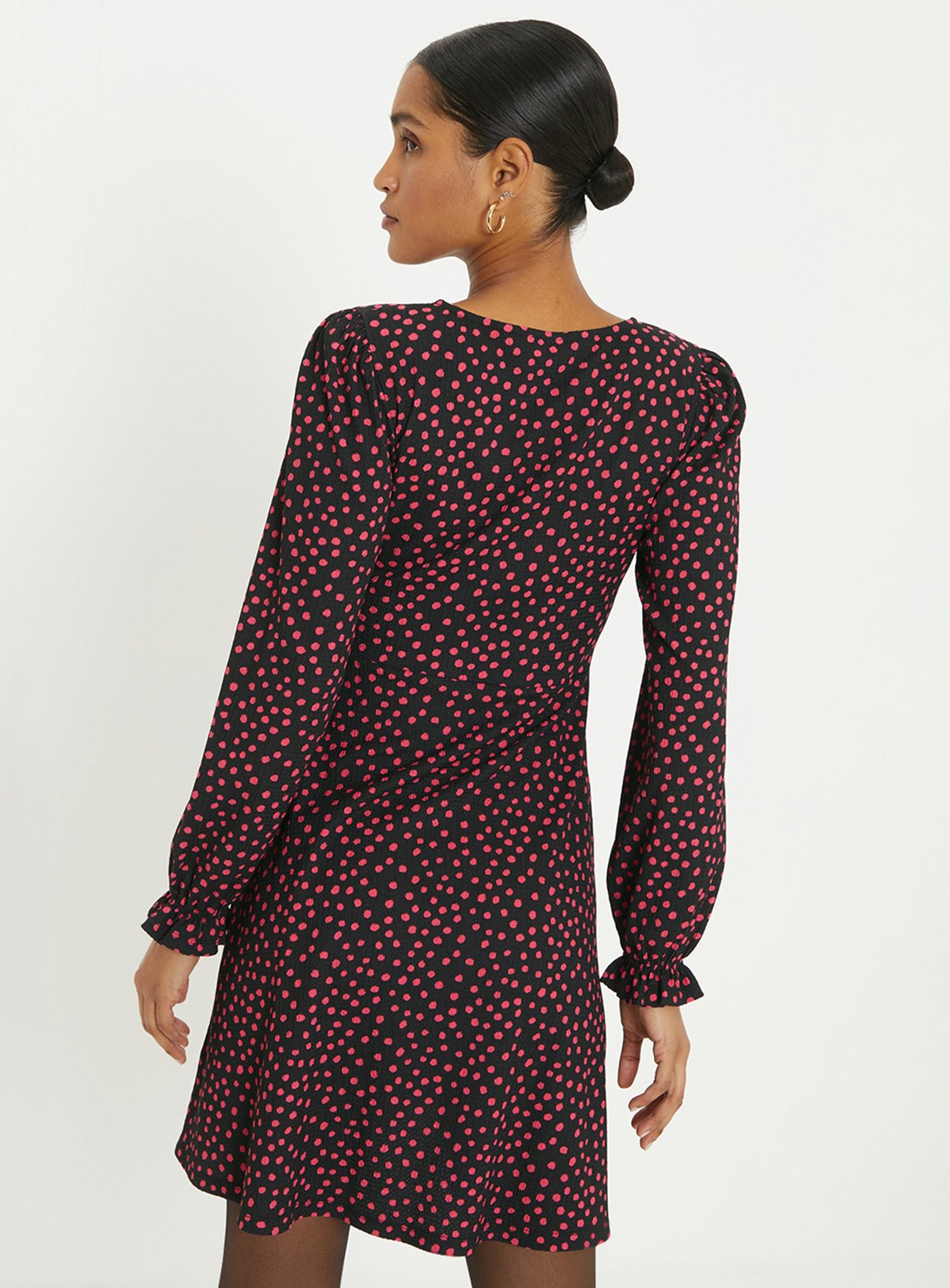 DOROTHY PERKINS Pink Spot Mini Dress 16 - Image 3 thumbnail