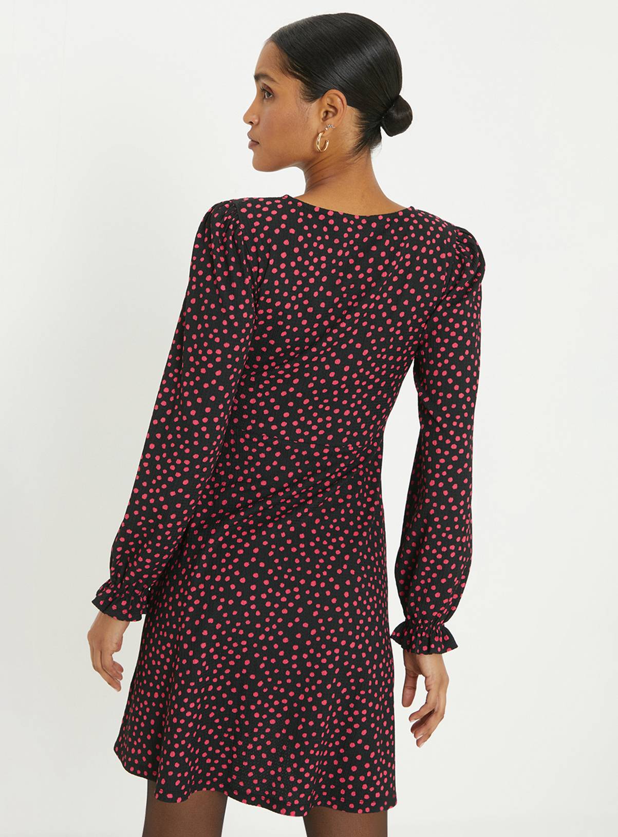 DOROTHY PERKINS Pink Spot Mini Dress 16 - Image 3