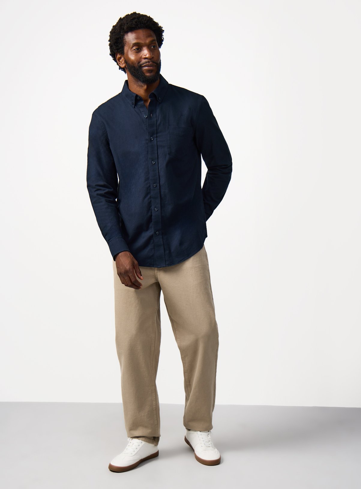 Navy Long Sleeve Oxford Shirt XXXL - Image 2 thumbnail