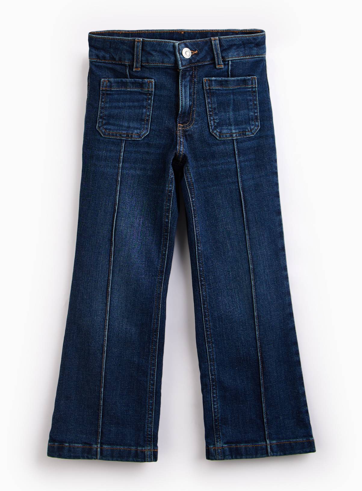 Blue Dark Wash Denim Pintuck Kickflare Jean 11 years - Image 1