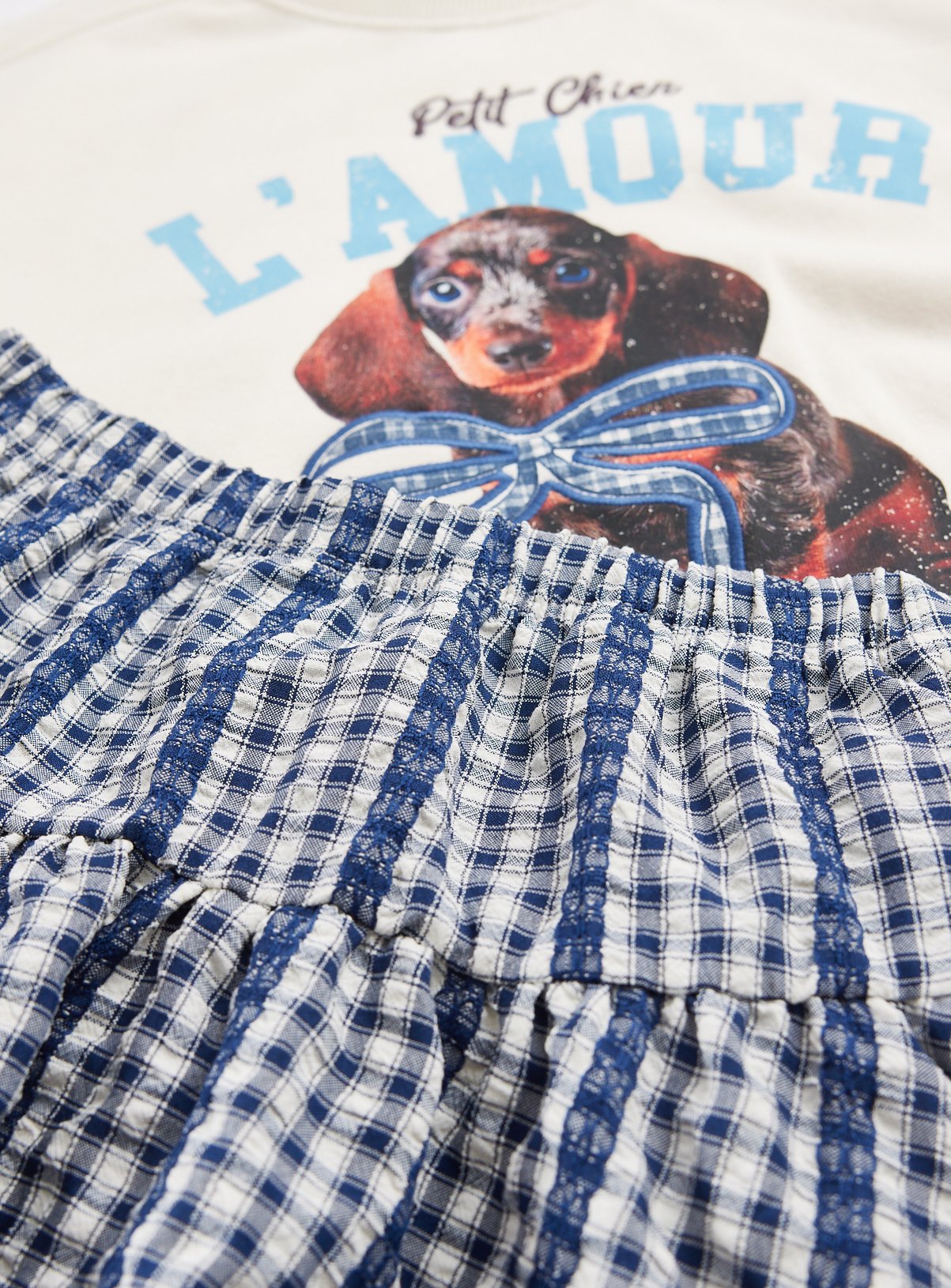 Cream L'Amour Dog Sweatshirt & Skirt Set 14 years - Image 2 thumbnail
