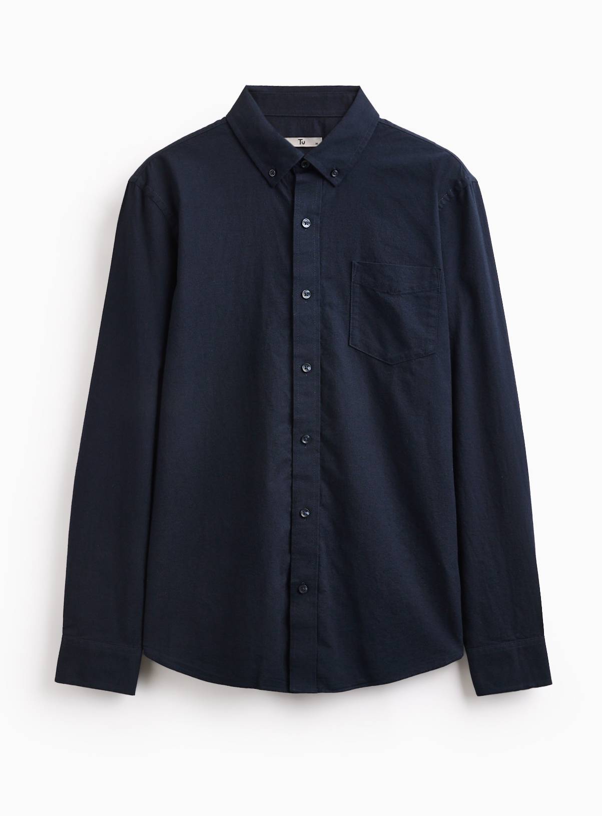 Navy Slim Fit Oxford Shirt L - Image 3