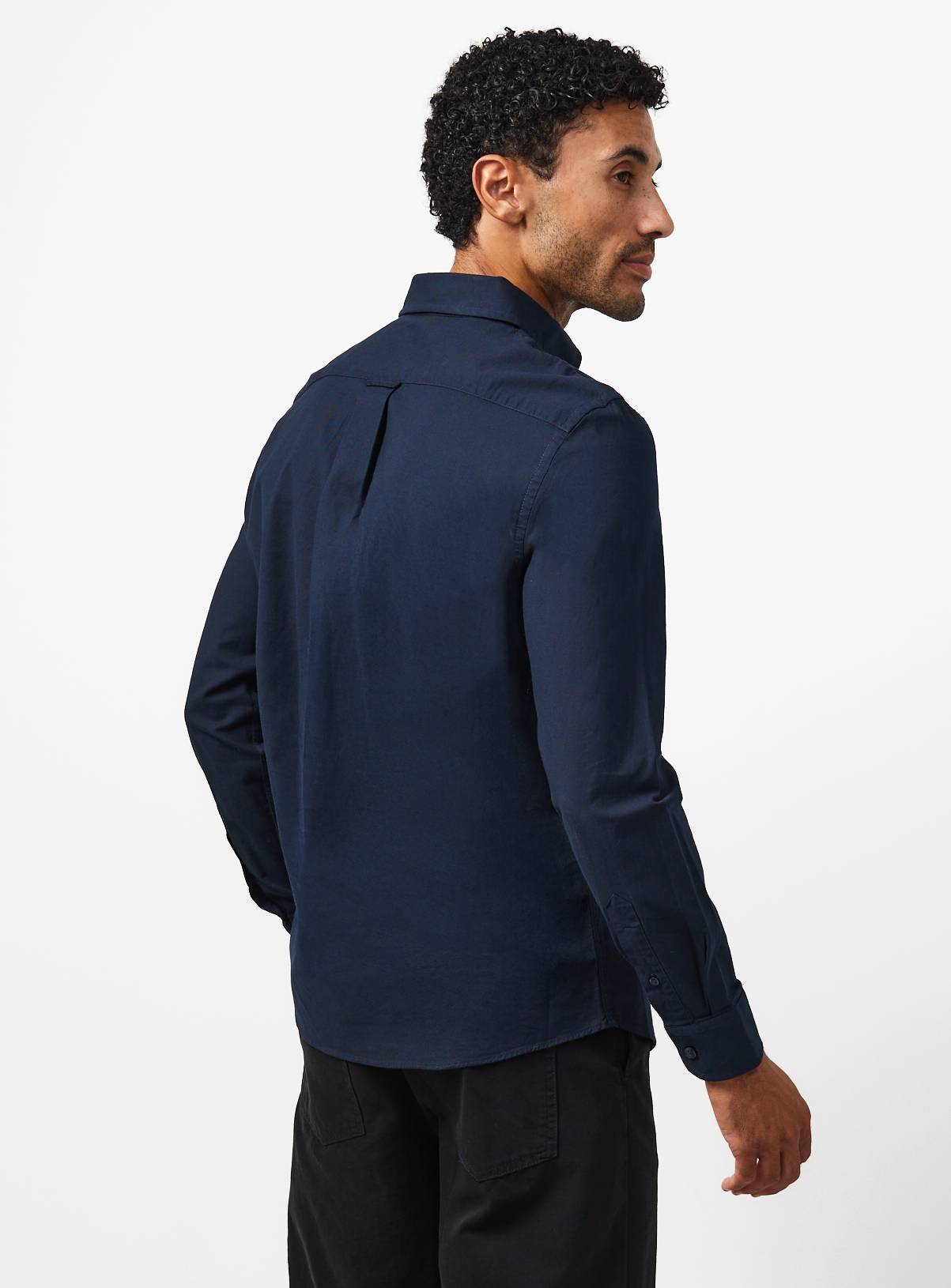 Navy Slim Fit Oxford Shirt L - Image 5