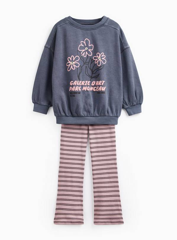 Flower Sweatshirt & Flared Legging Set 9 years