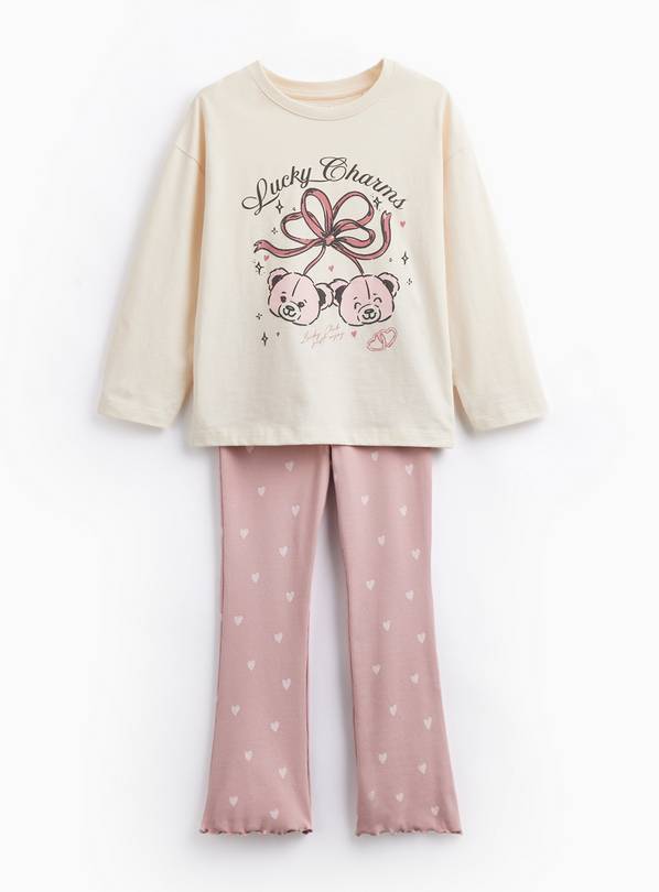 Cream Lucky Charms Bears Print Long Sleeve T-Shirt & Leggings Set 7-8 years