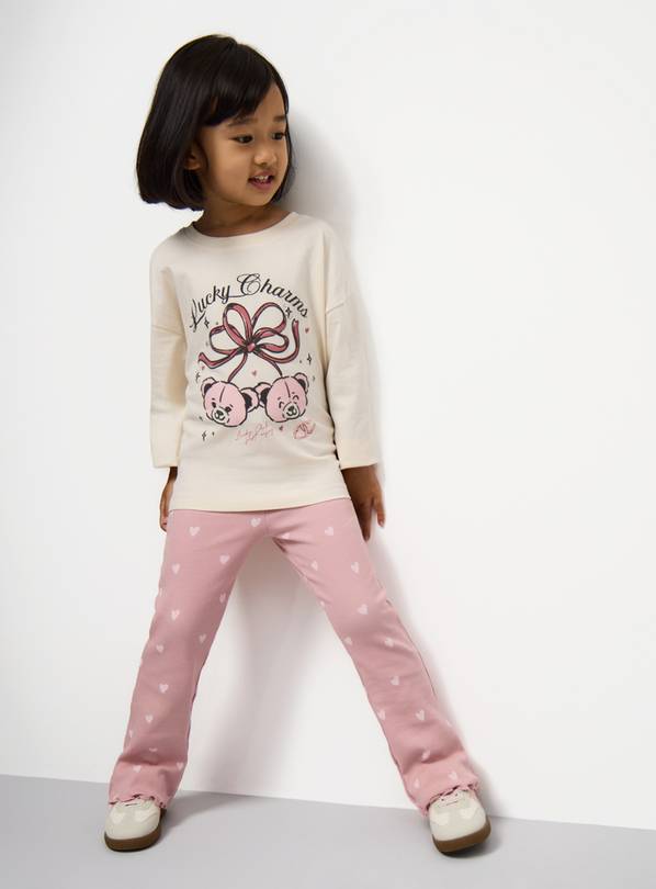Cream Lucky Charms Bears Print Long Sleeve T-Shirt & Leggings Set 1-2 years