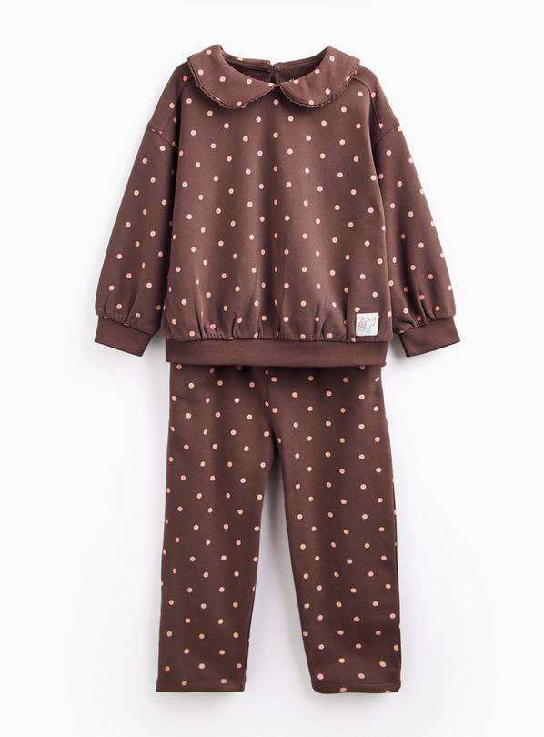 Brown Collared Sweatshirt & Barrel Joggers Set 6-7 years