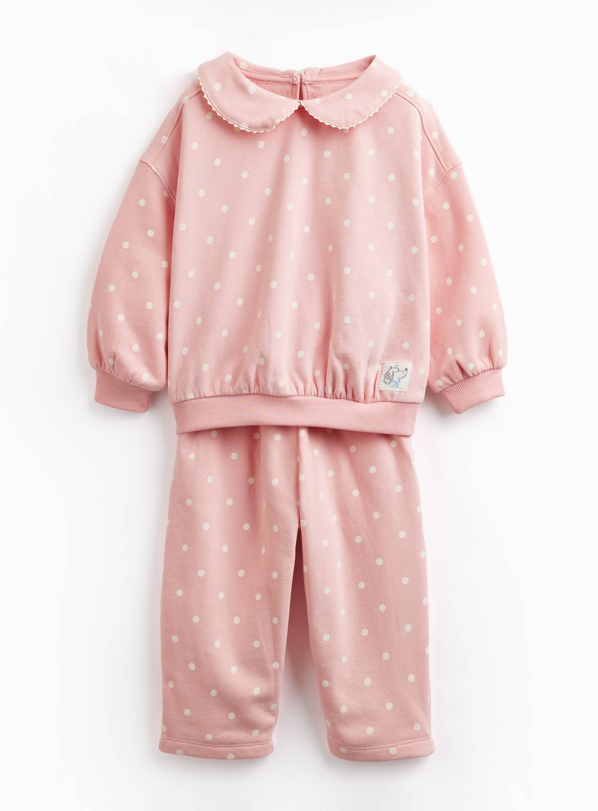 Pink Collared Sweatshirt & Barrel Joggers Set 2-3 years - Image 1