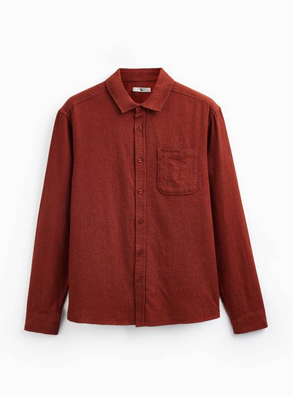 Orange Brushed Flannel Shirt M