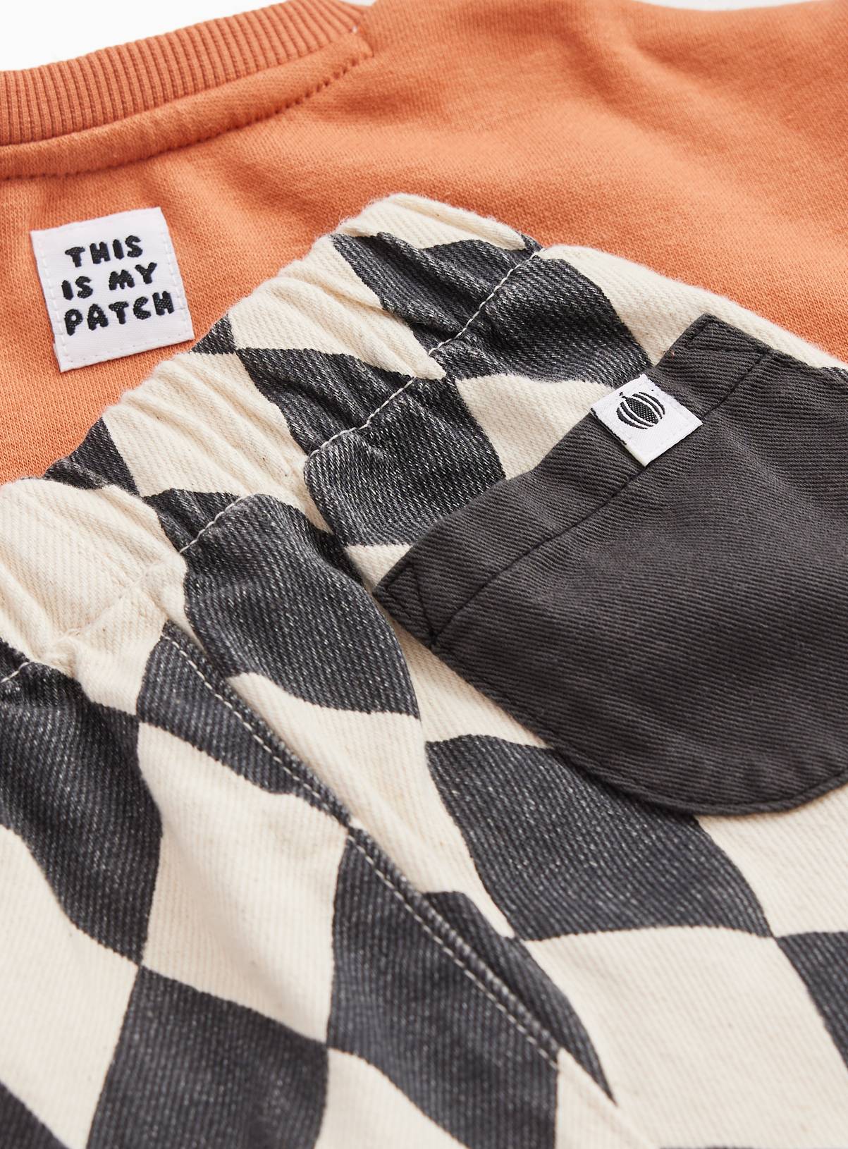 Orange This Is My Patch Graphic Sweatshirt & Trousers Set 18-24 months - Image 2