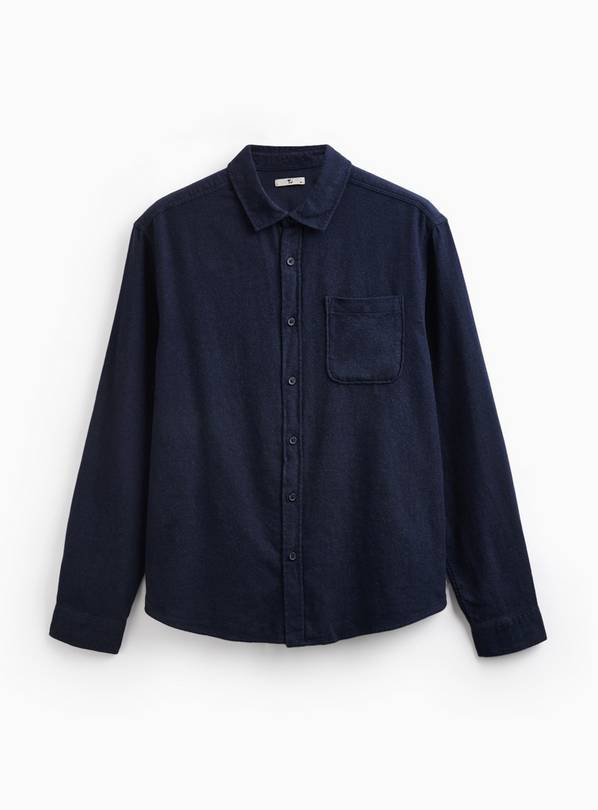 Blue Brushed Flannel Long Sleeve Shirt XXL