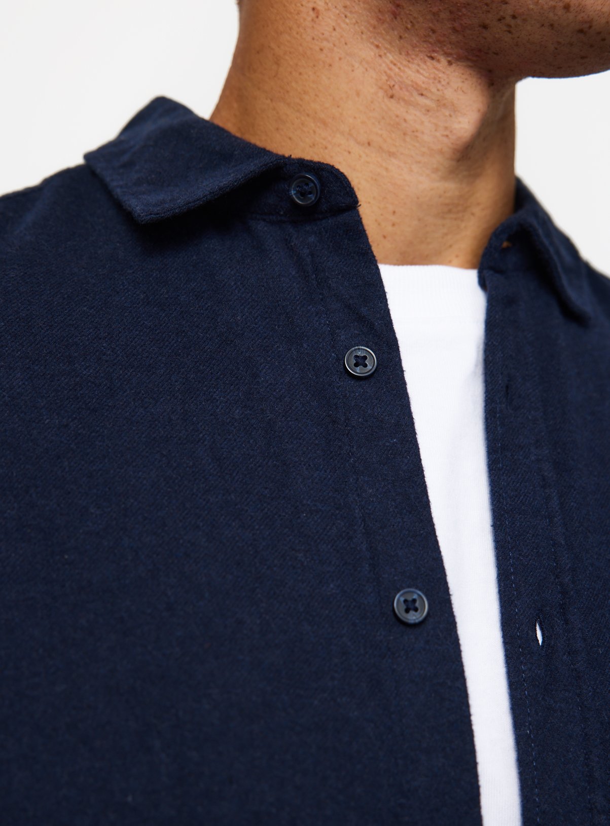 Blue Brushed Flannel Long Sleeve Shirt XXL - Image 4 thumbnail