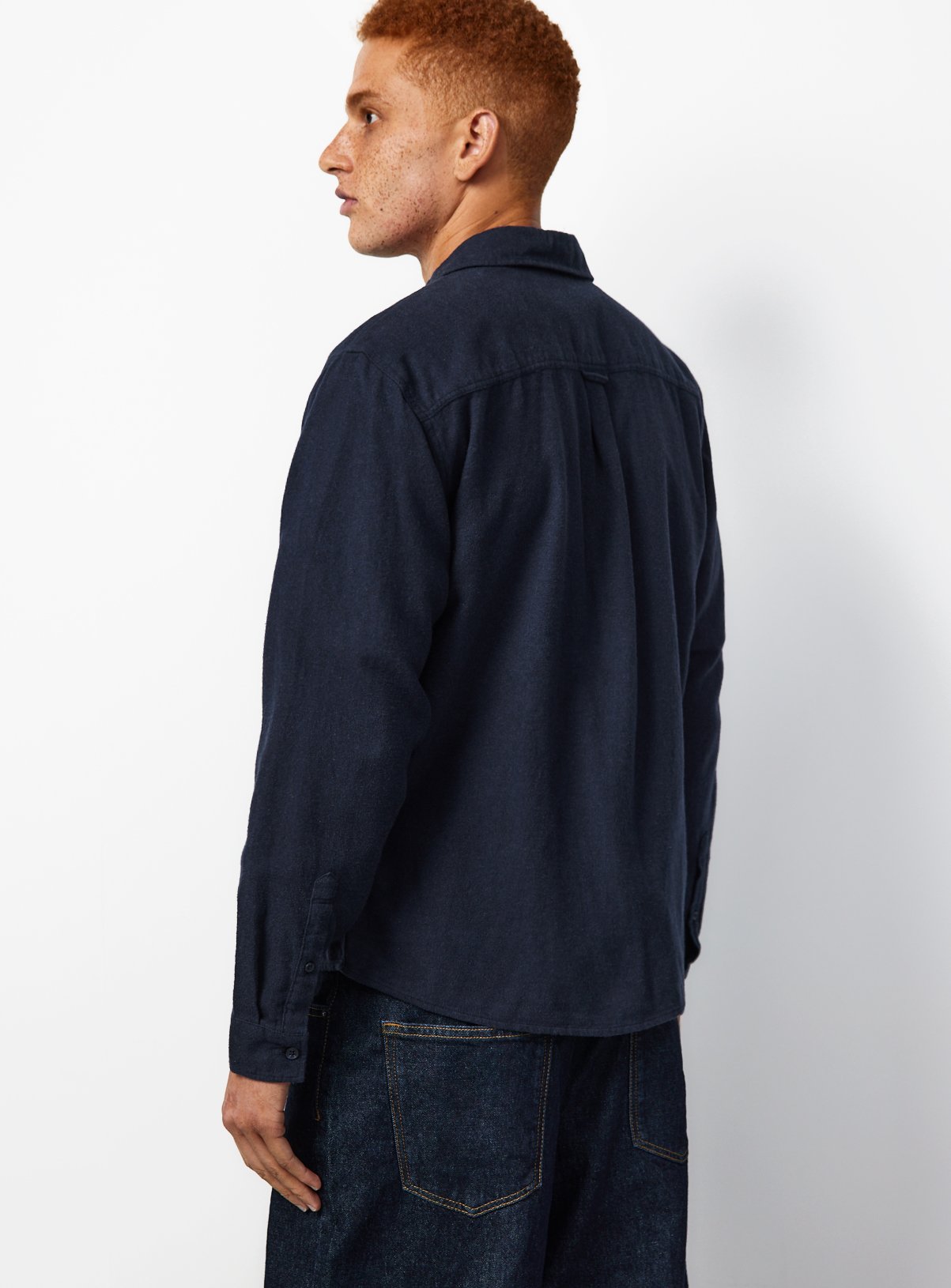 Blue Brushed Flannel Long Sleeve Shirt XXL - Image 6 thumbnail