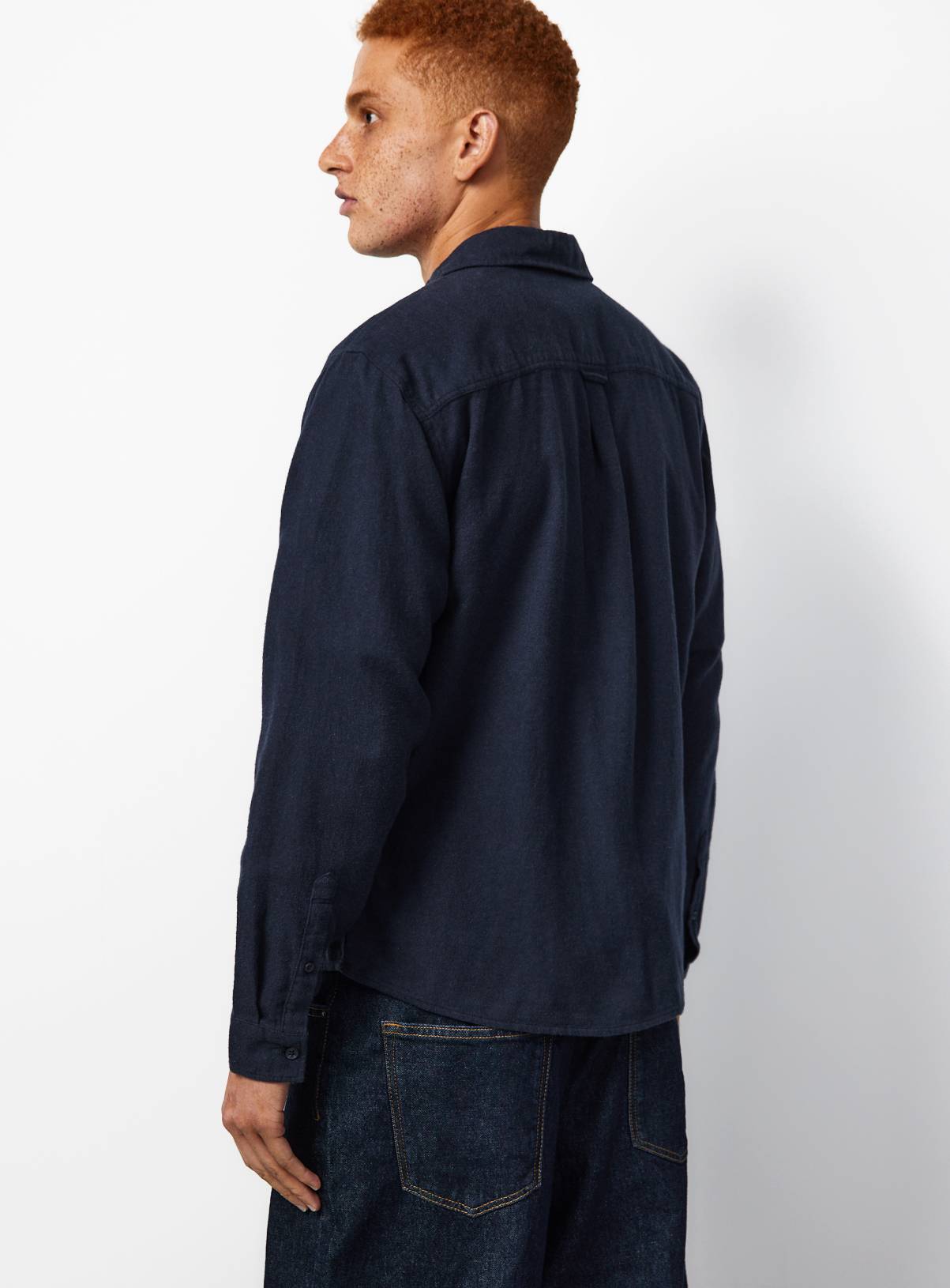 Blue Brushed Flannel Long Sleeve Shirt XXL - Image 6