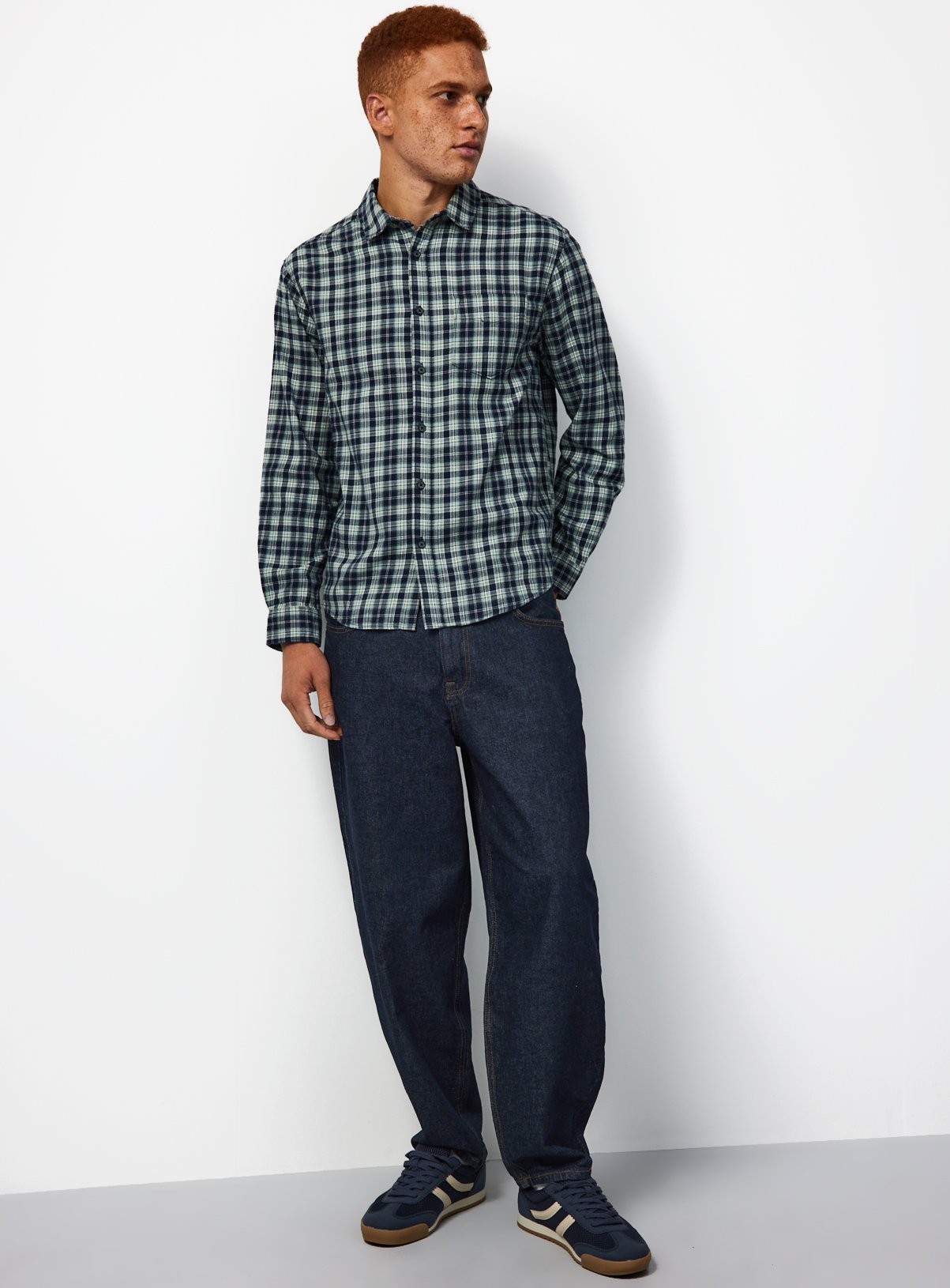 Green Check Brushed Cotton Shirt XXXXL - Image 2 thumbnail
