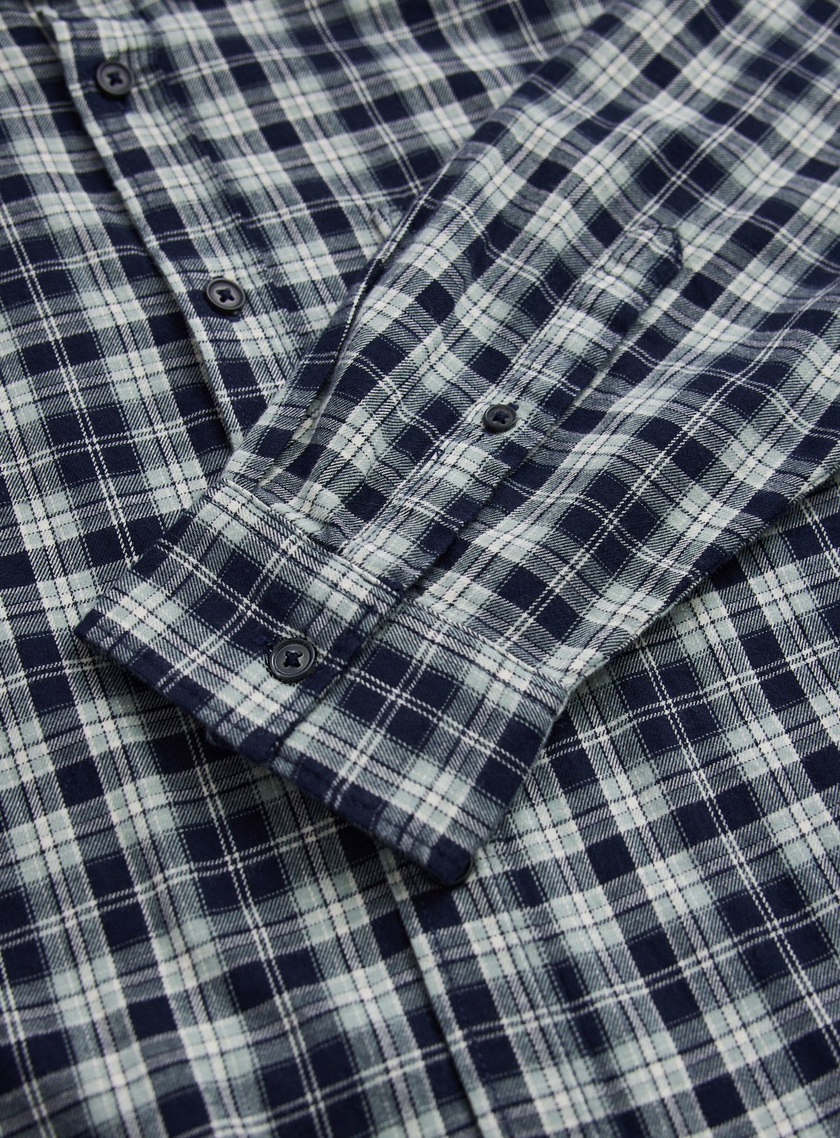 Green Check Brushed Cotton Shirt XXXXL - Image 4 thumbnail