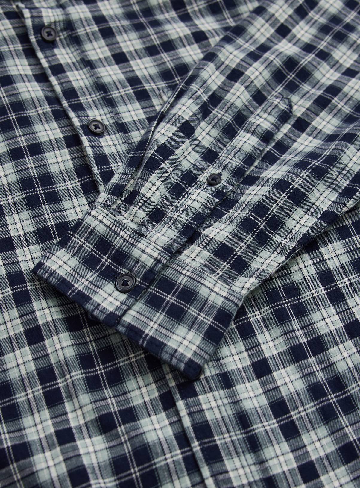 Green Check Brushed Cotton Shirt XXXXL - Image 4