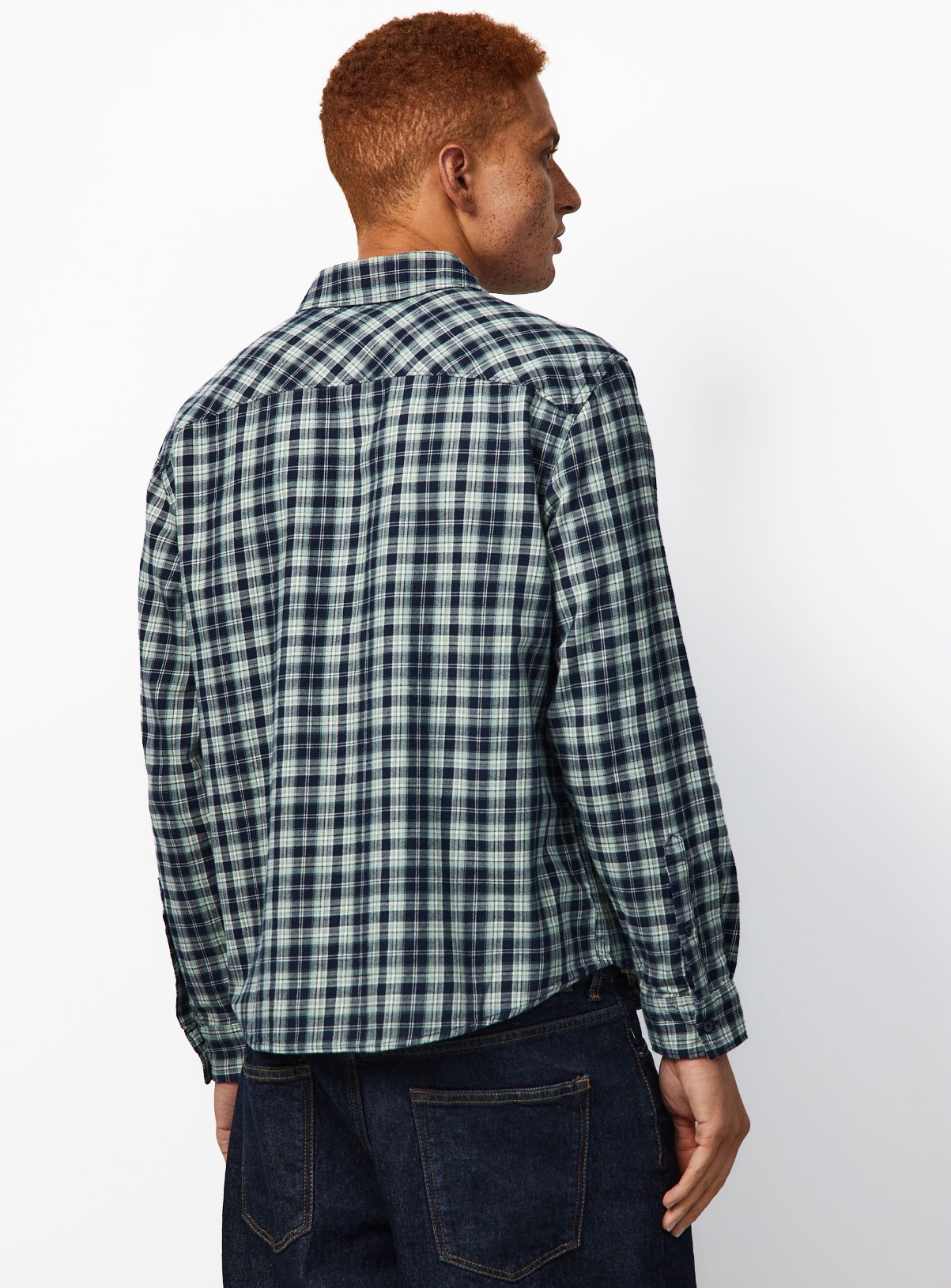 Green Check Brushed Cotton Shirt XXXXL - Image 5 thumbnail