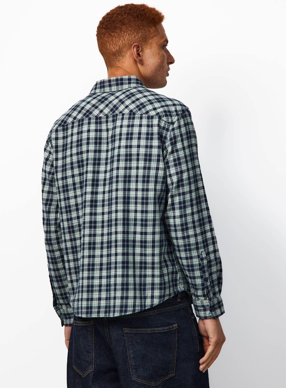 Green Check Brushed Cotton Shirt XXXXL - Image 5