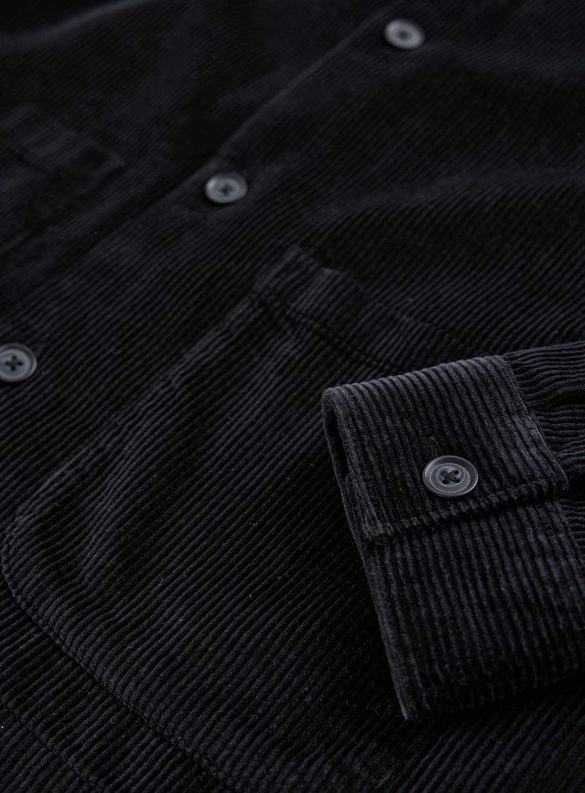 Black Pure Cotton Corduroy Regular Fit Overshirt XL - Image 4