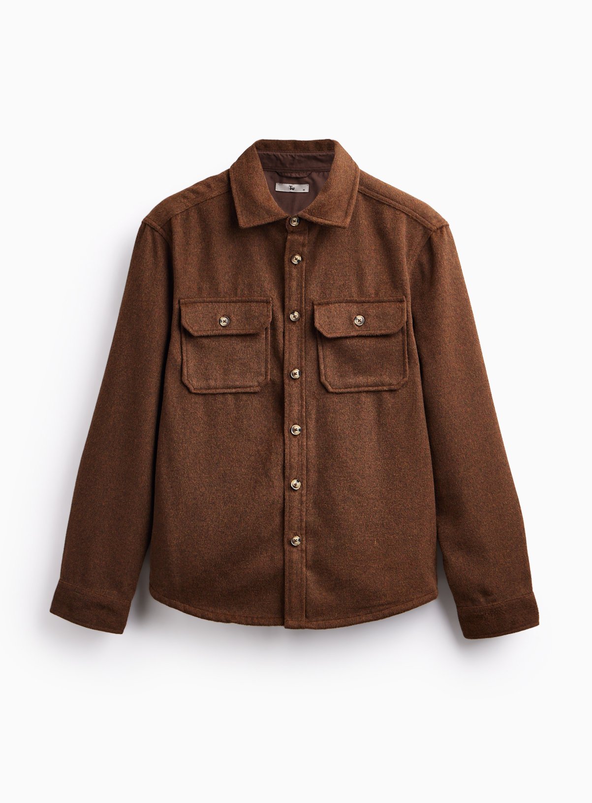 Brown Brushed Double Pocket Overshirt XL - Image 3 thumbnail
