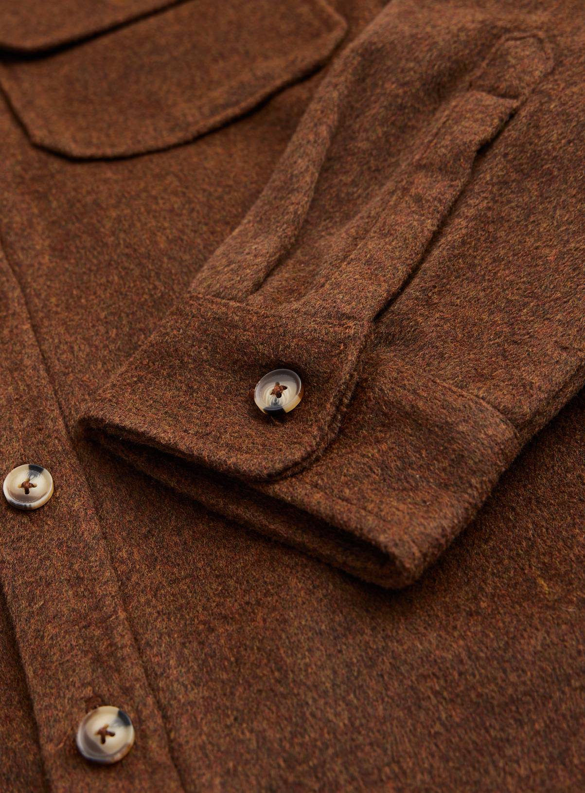 Brown Brushed Double Pocket Overshirt XL - Image 4