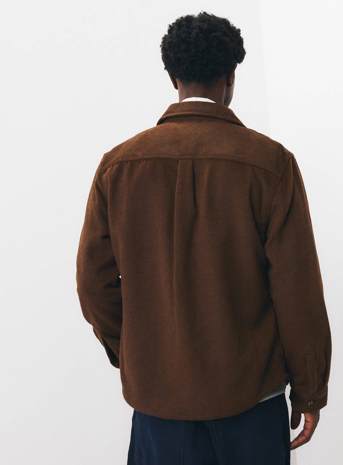 Brown Brushed Double Pocket Overshirt XL - Image 5