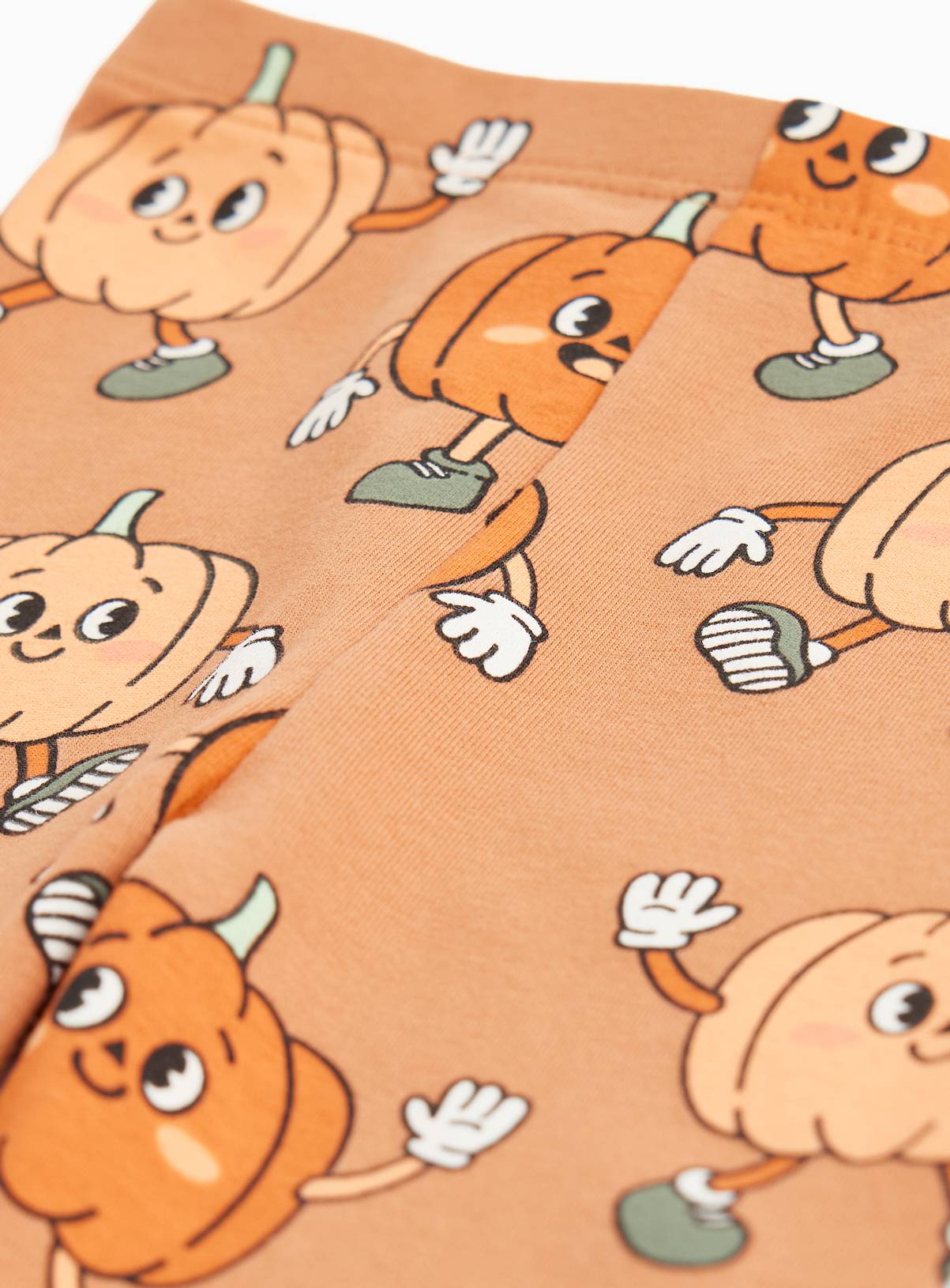 Orange Halloween Pumpkin Print Leggings 3-6 months - Image 2