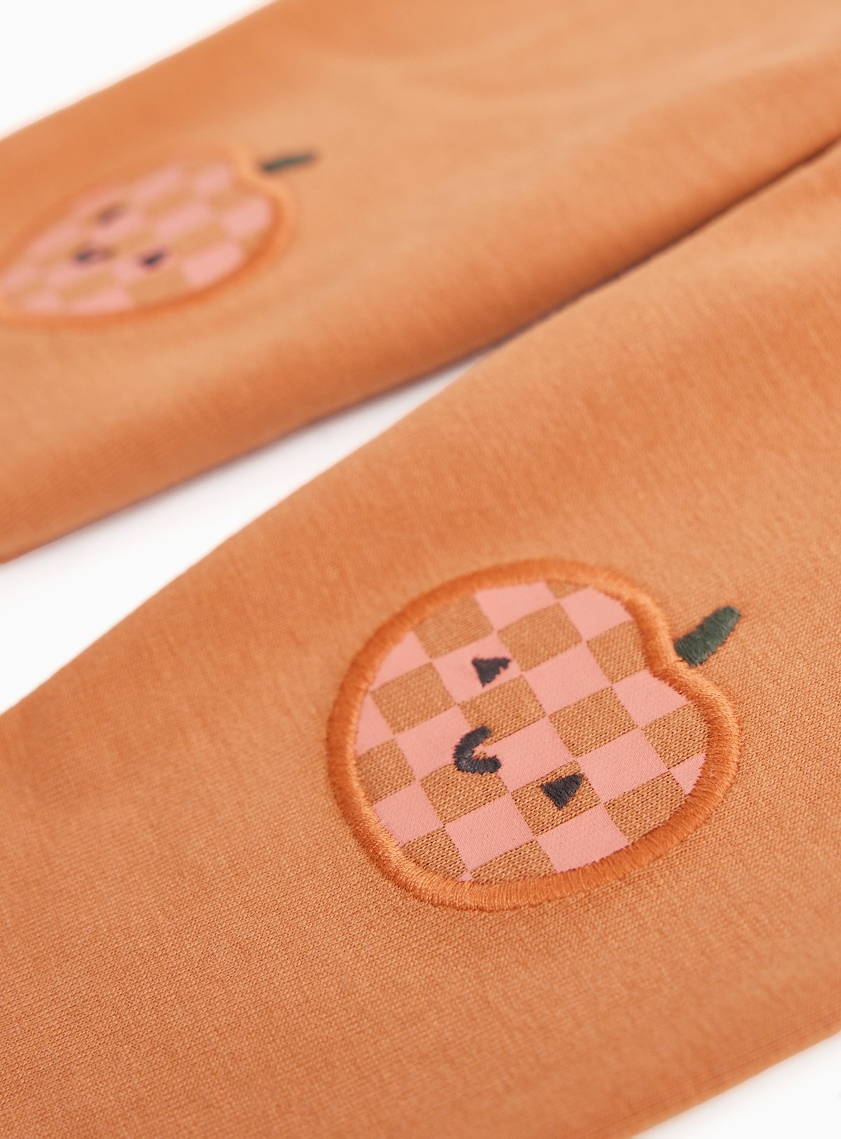 Orange Halloween Pumpkin Knee Patch Leggings 9-12 months - Image 2 thumbnail