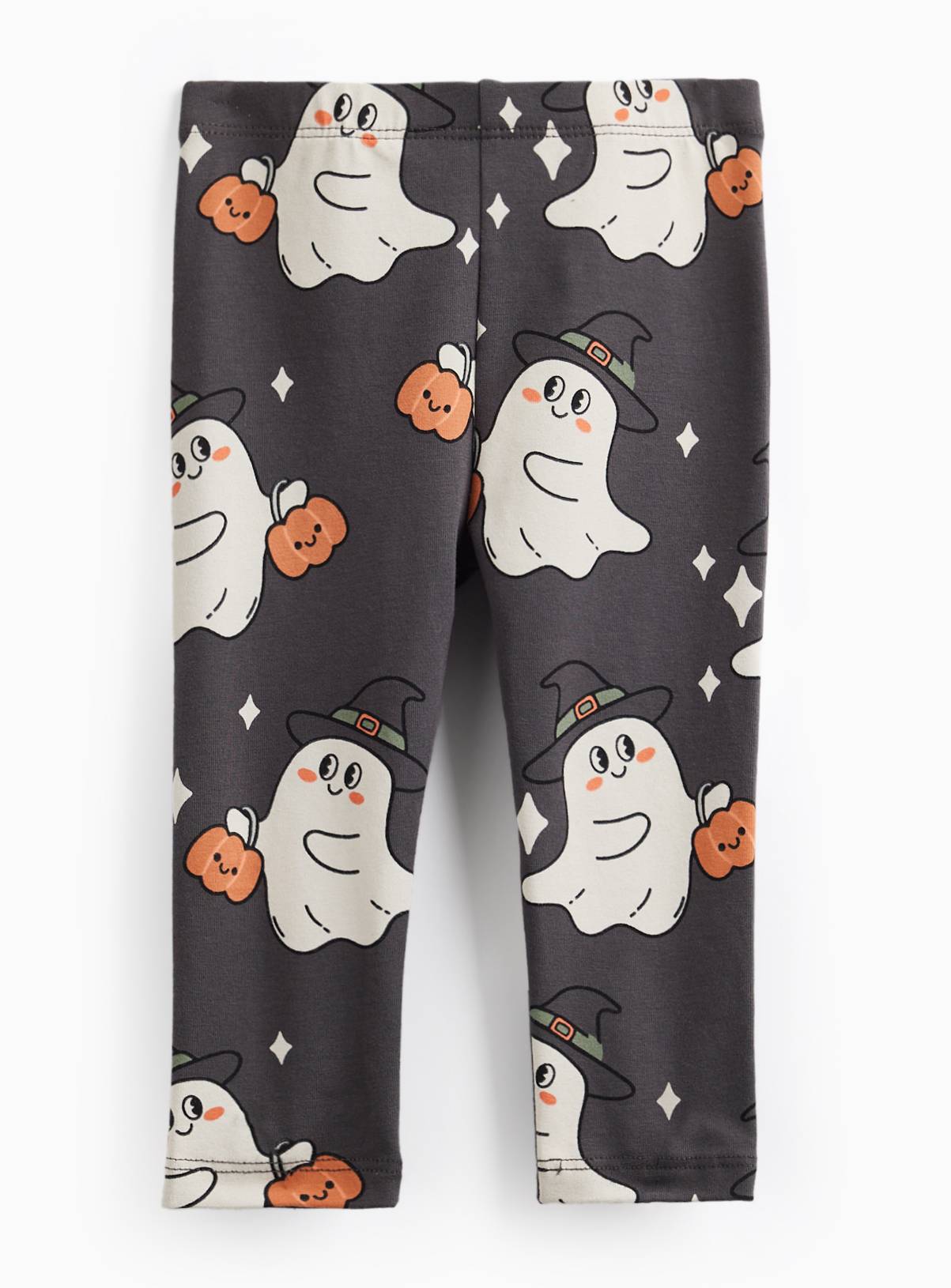 Black Halloween Print Leggings 6-9 months - Image 1