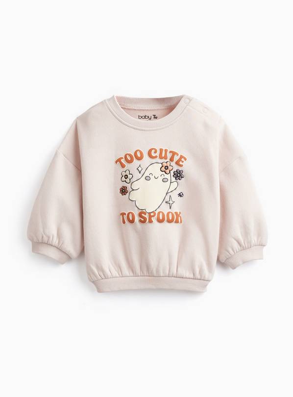 Pink Halloween Too Cute To Spook Graphic Sweatshirt 12-18 months