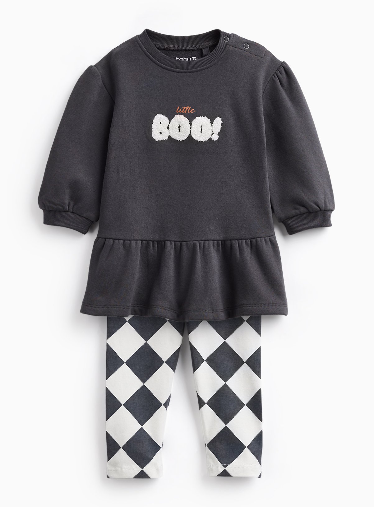 Black Halloween Printed Top & Leggings 3-6 months - Image 1 thumbnail