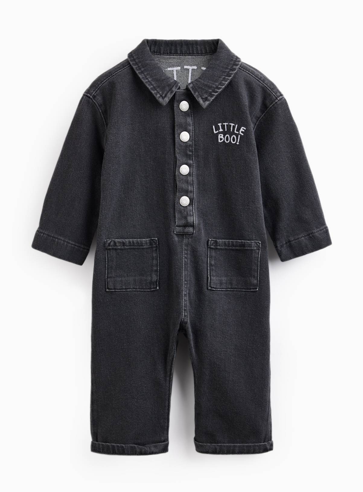 Halloween Little Boo Denim Romper Boilersuit 3-6 months - Image 1