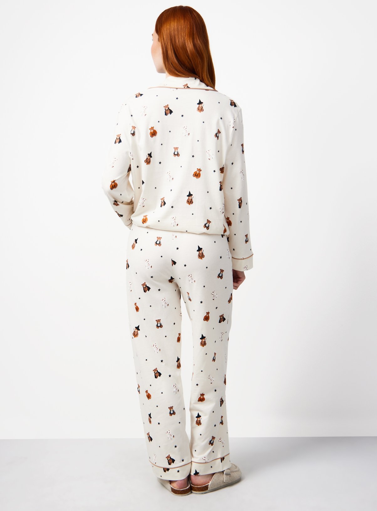 Cream Halloween Bears Print Traditional Pyjamas L - Image 4 thumbnail
