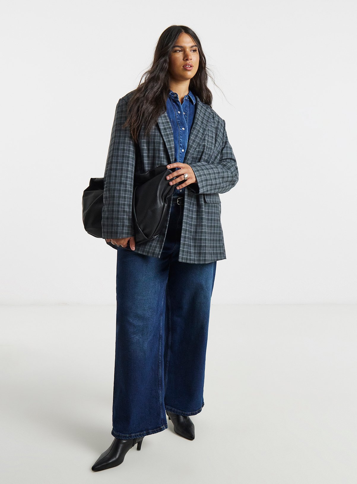 SIMPLY BE Oversized Check Blazer 18 - Image 3 thumbnail